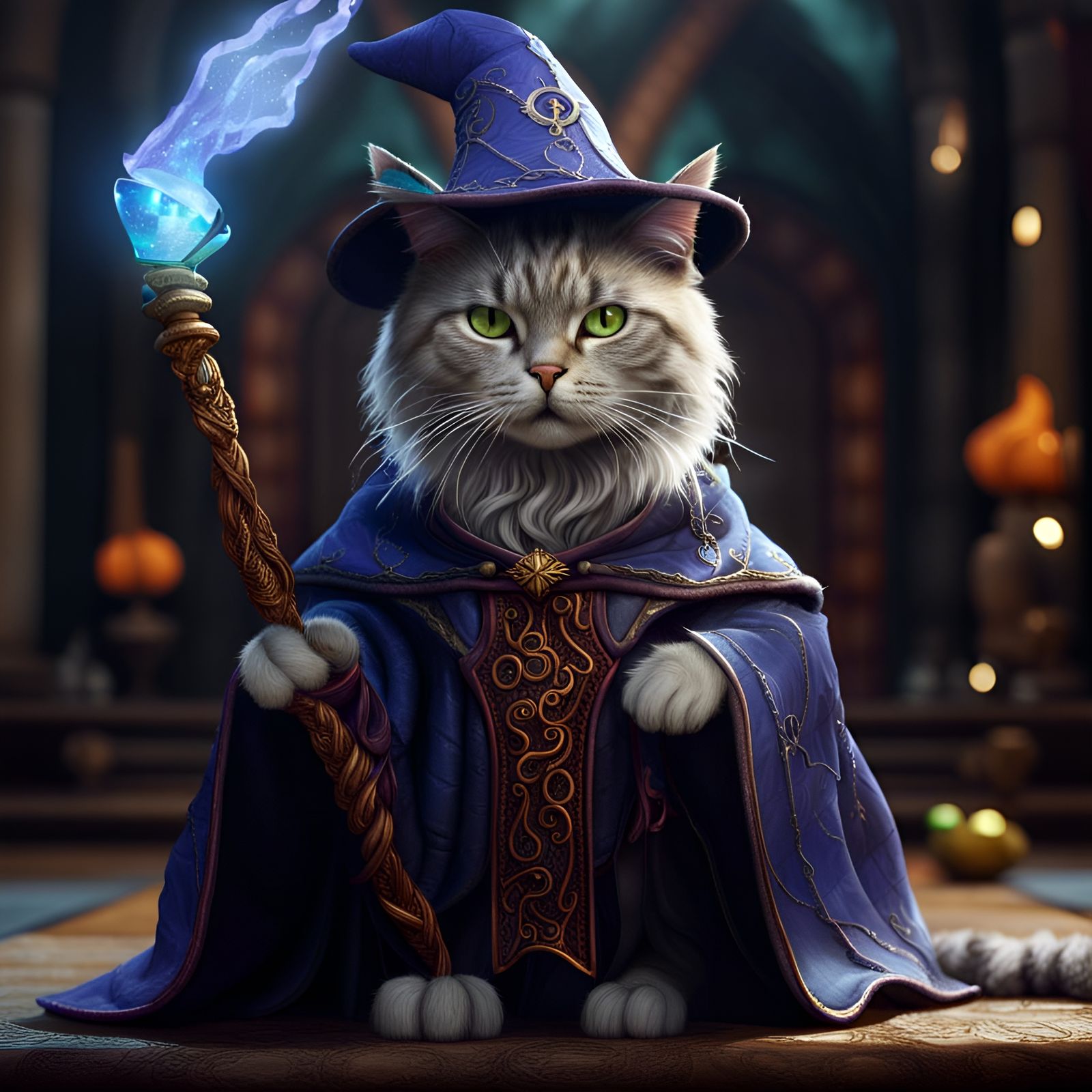 Medieval Wizard Cat