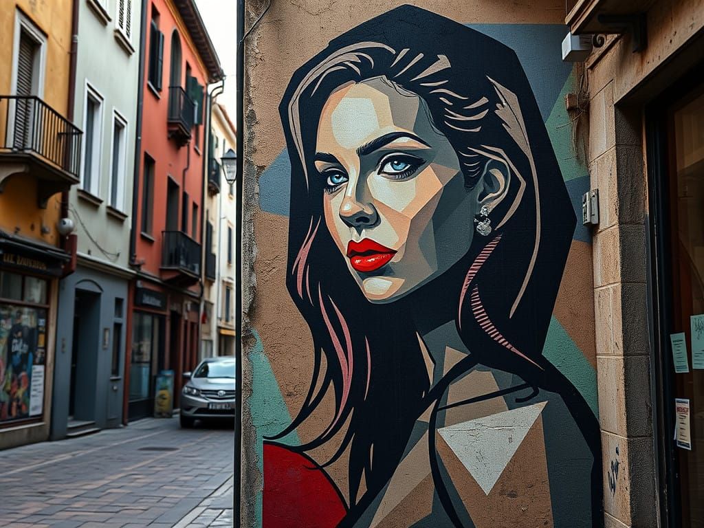 Cubist Masterpiece on a City Wall