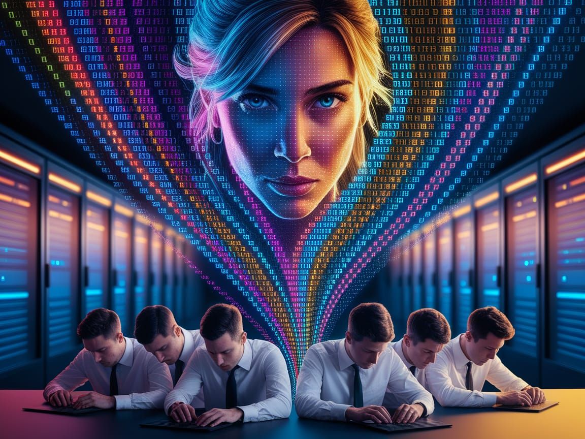 Digital Art of Programmers Merging with Game Characters