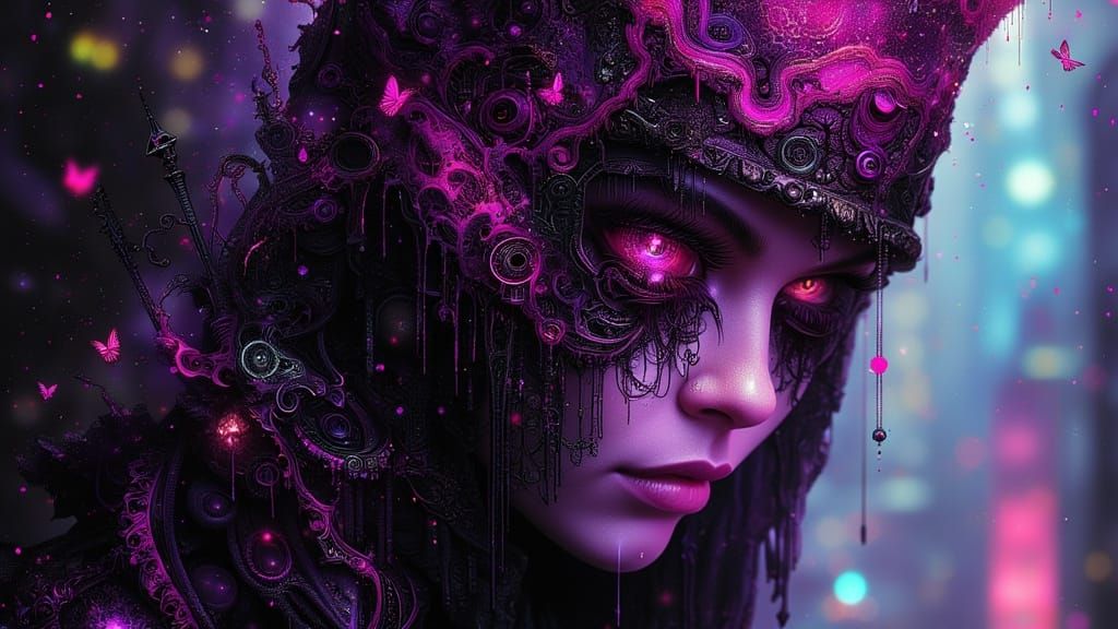 Enigmatic Figure Portrait in Dynamic Splash Art Style