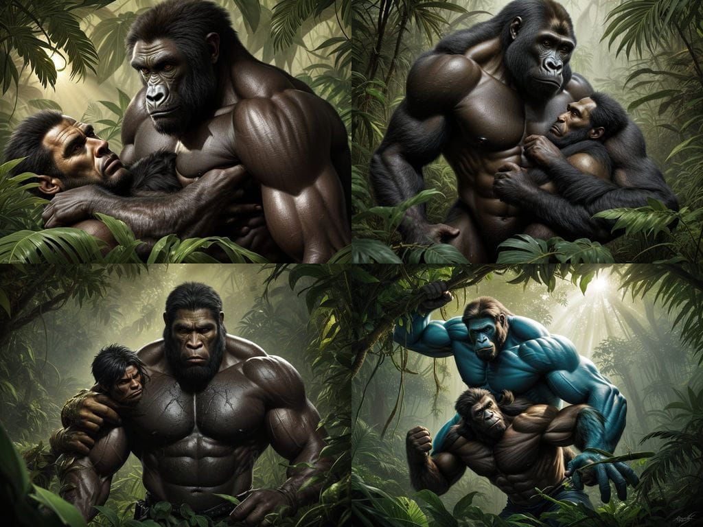 Man vs. Gorilla in Epic Jungle Showdown