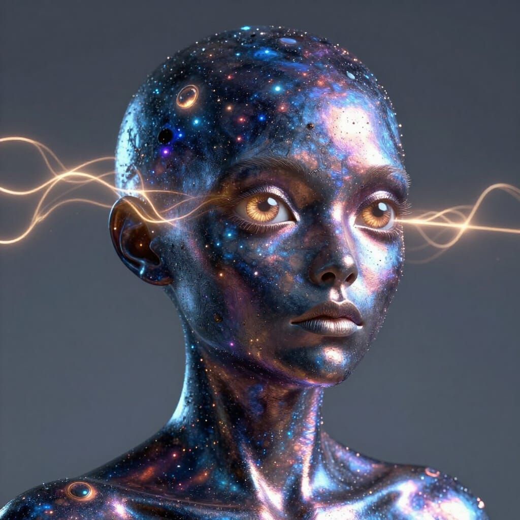 Three-Eyed Atlas NFT with Cosmic Shimmer and Gamma Waves