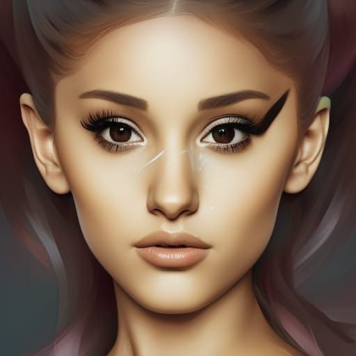 Ariana Grande Portrait in Hyperdetailed Digital Art Style