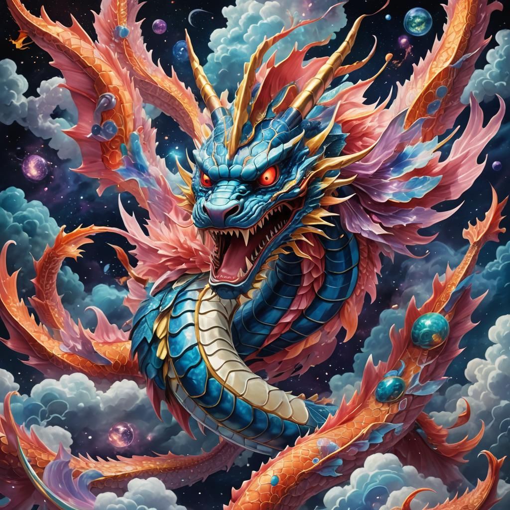 Cosmic Porcelain Gyarados with Demonic Wings