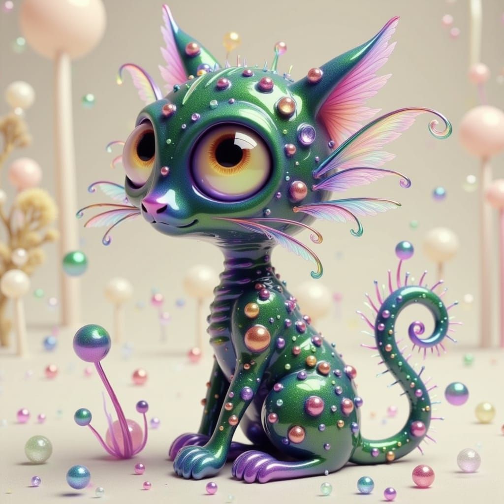 Sugar Cat in Whimsical Manga Style