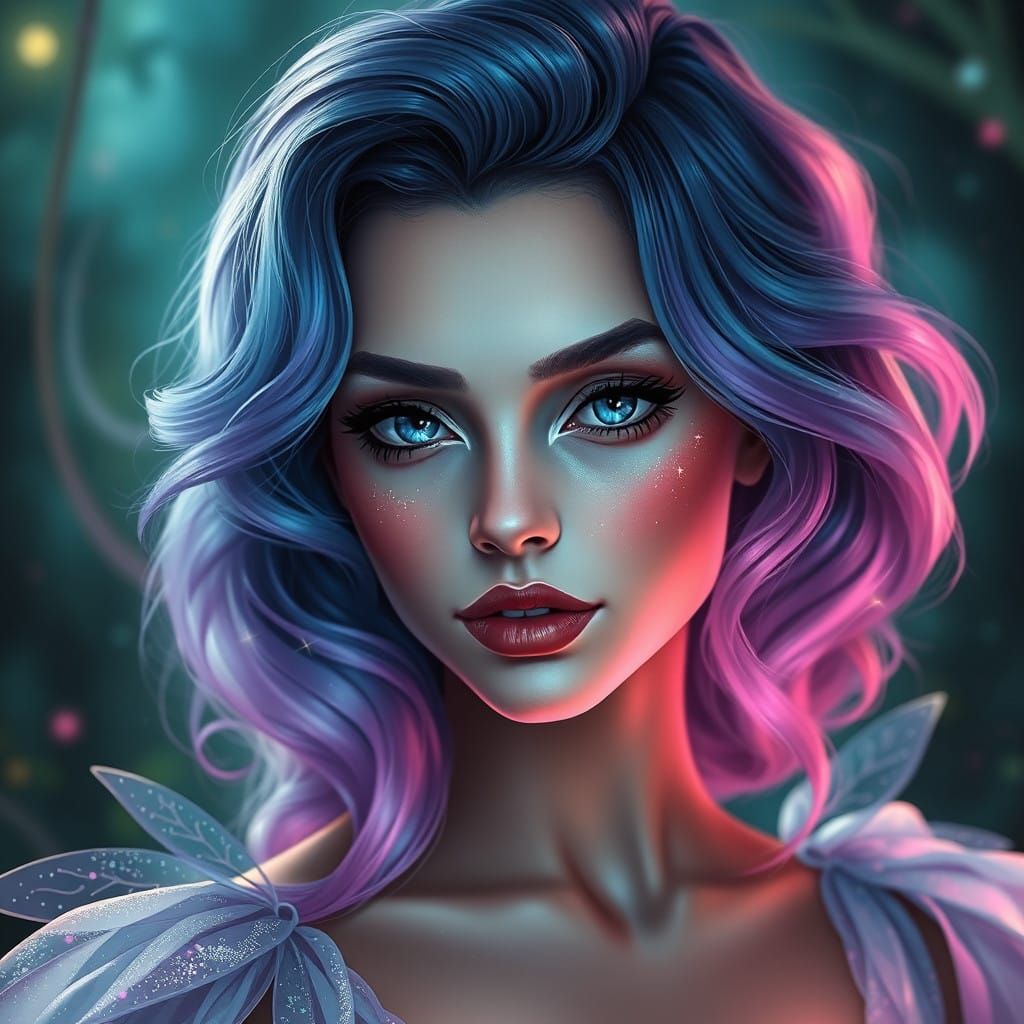 Enchanting Cosmic Goddess in Digital Painting