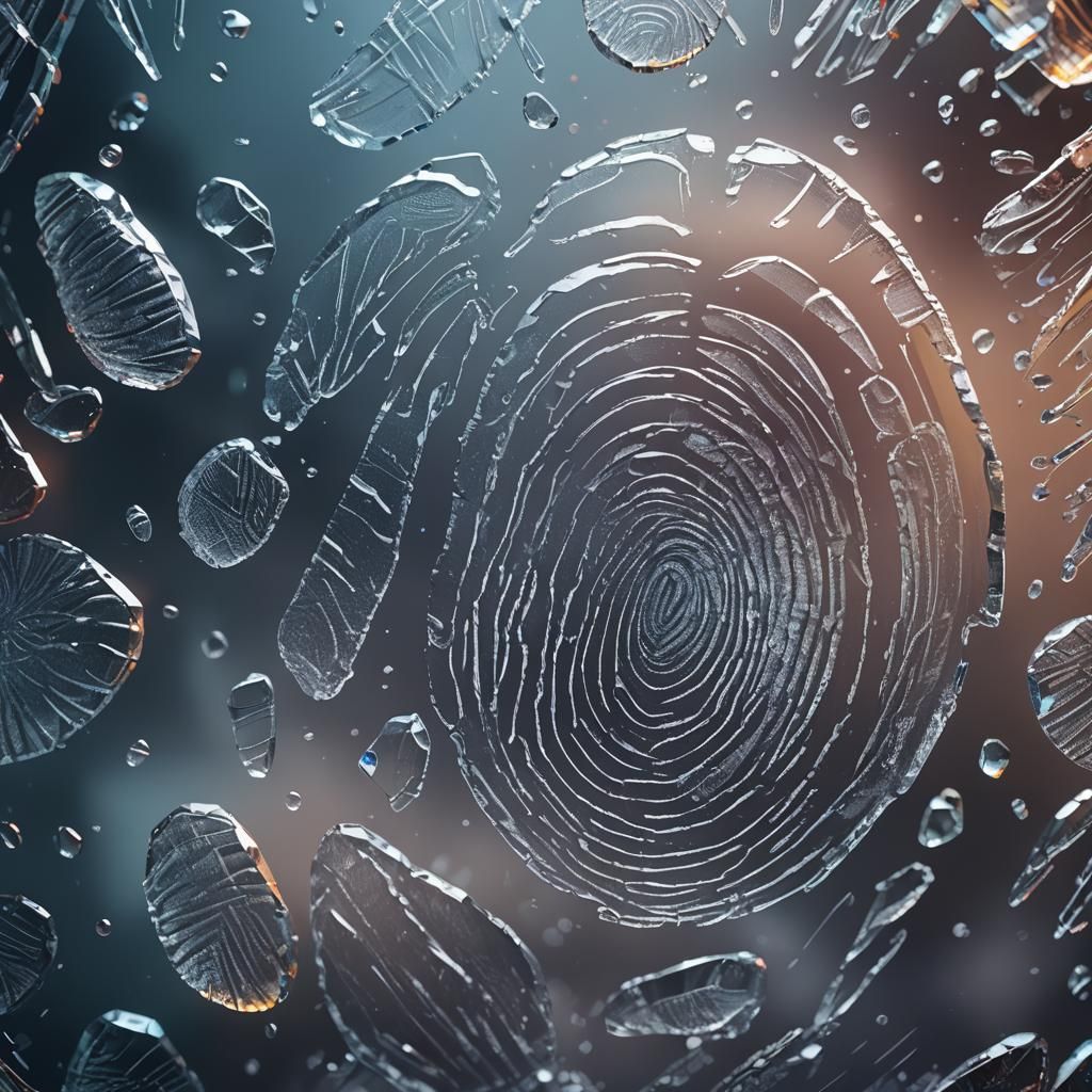 Fingerprint on Crystal Glass in Macro Photography