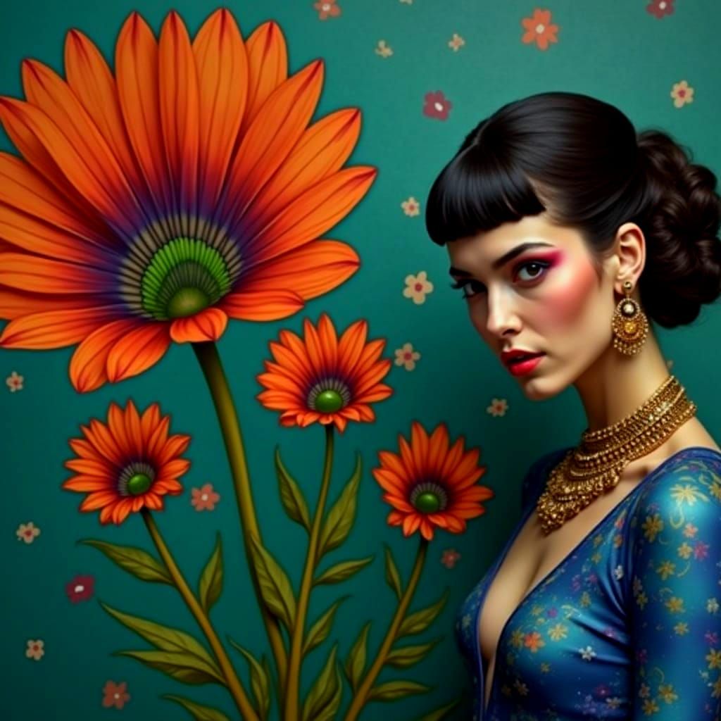 Psychedelic Garden Blooms in Cosmic Mystery