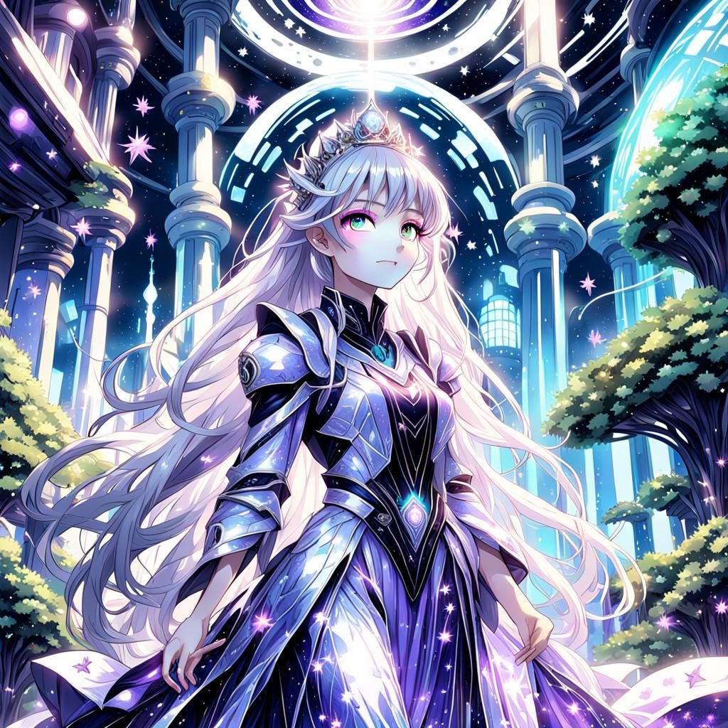 Ethereal Alien Princess Reigns in Lavender Glory