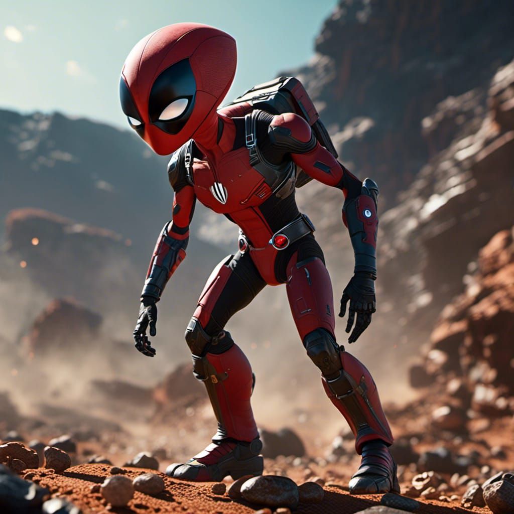 Alien on Alien Planet in Dramatic Pose