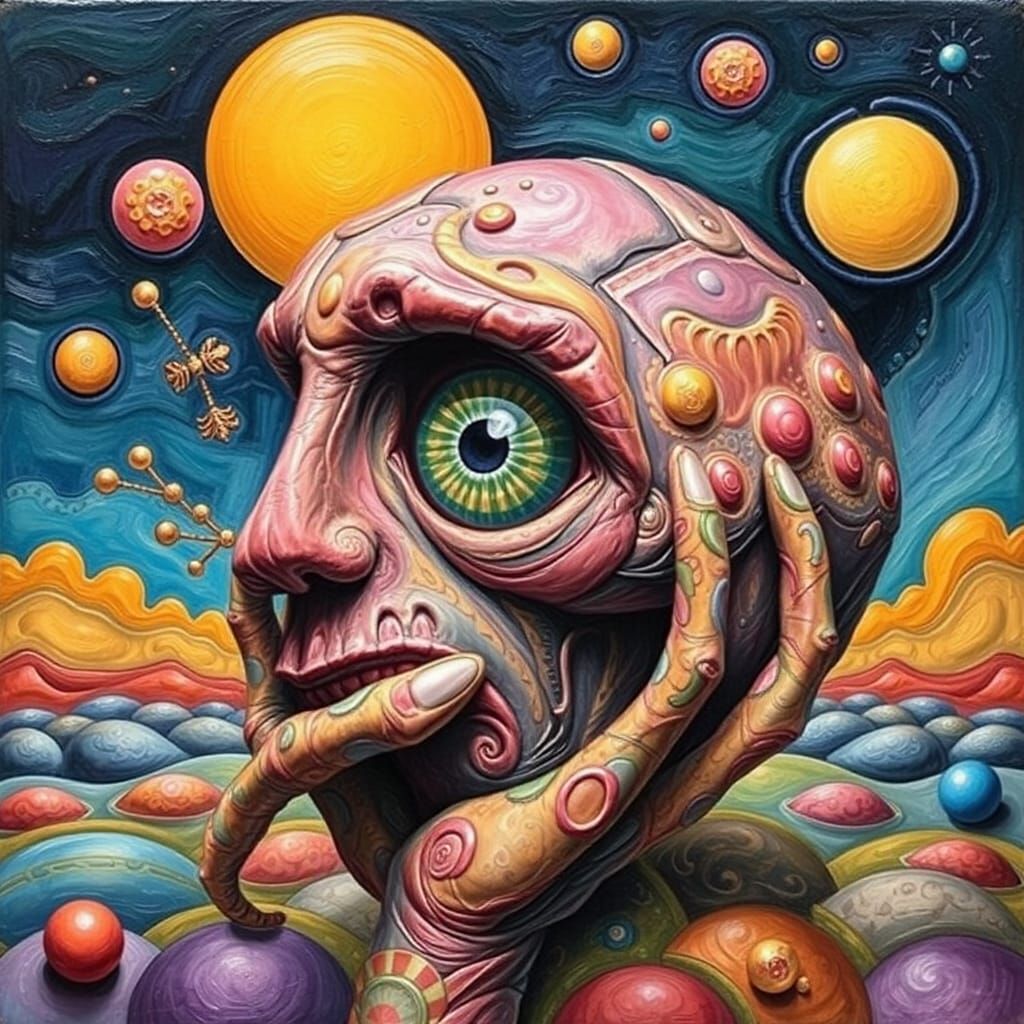 Colorful Surrealist Object Inspired by Janco and Klee