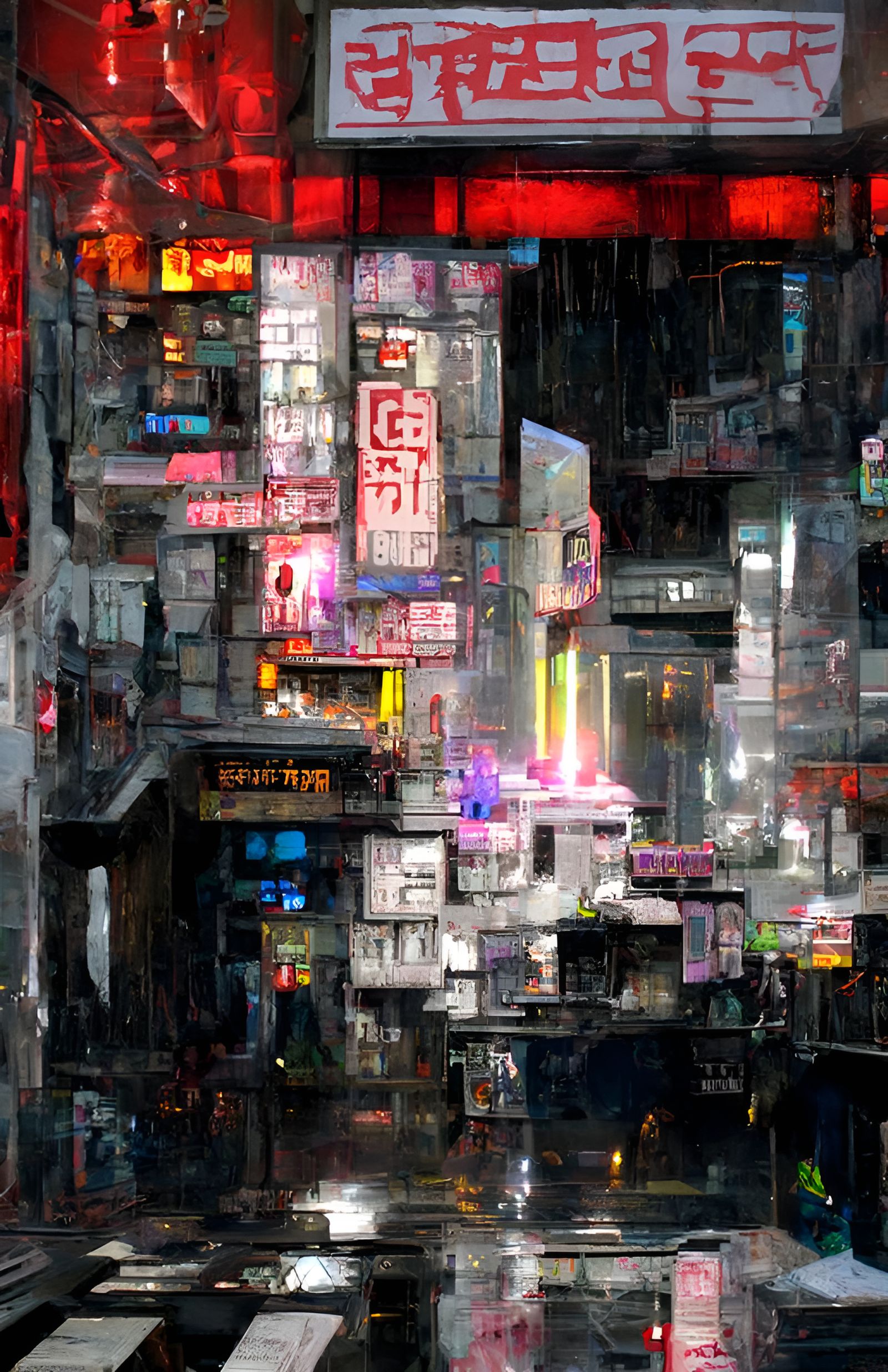 Neon-Lit Rainy Night in a Cyberpunk City