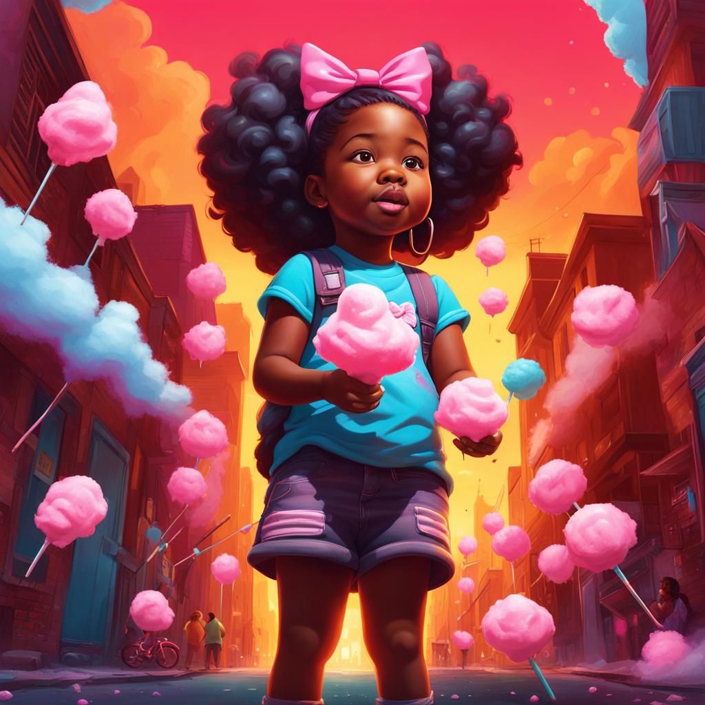 Surreal Childhood Delight in Vibrant Graffiti Style