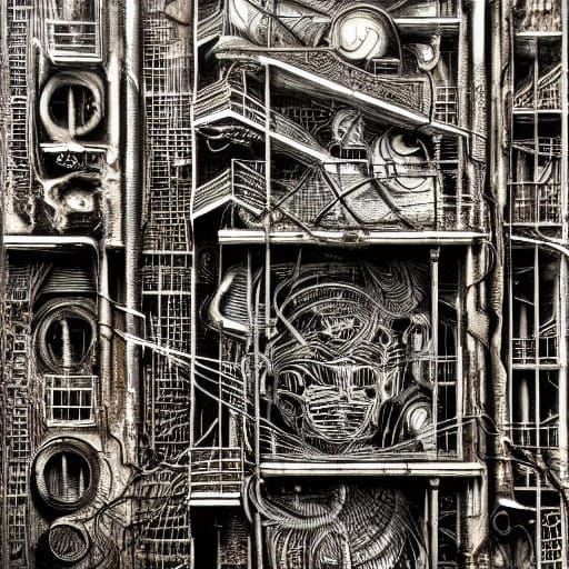 Vibrant Street Art Mural Critiquing Industrialization