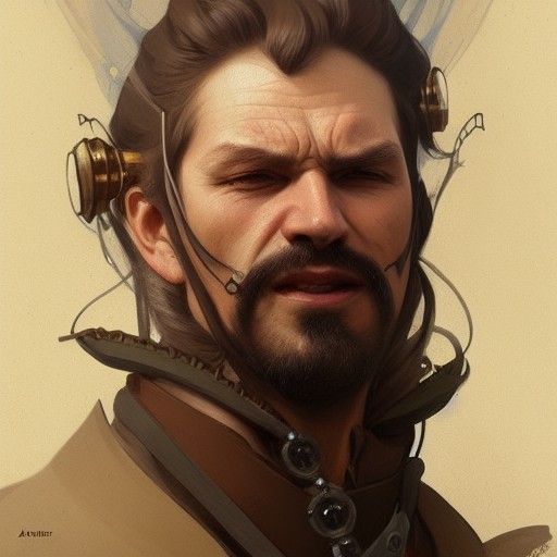 Steampunk Medieval Crier Portrait in 8K