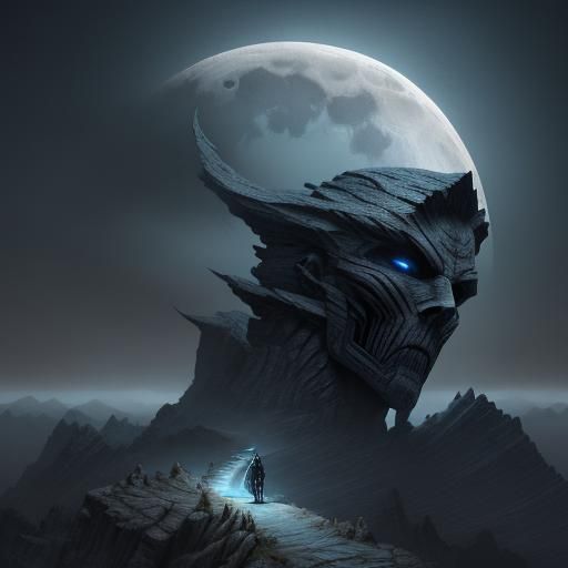 Ninja in Moonlight: Dark Fantasy Concept Art