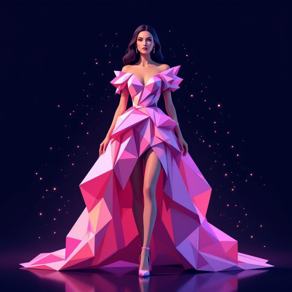 Avant-Garde Fashion: Geometric Shard Dress