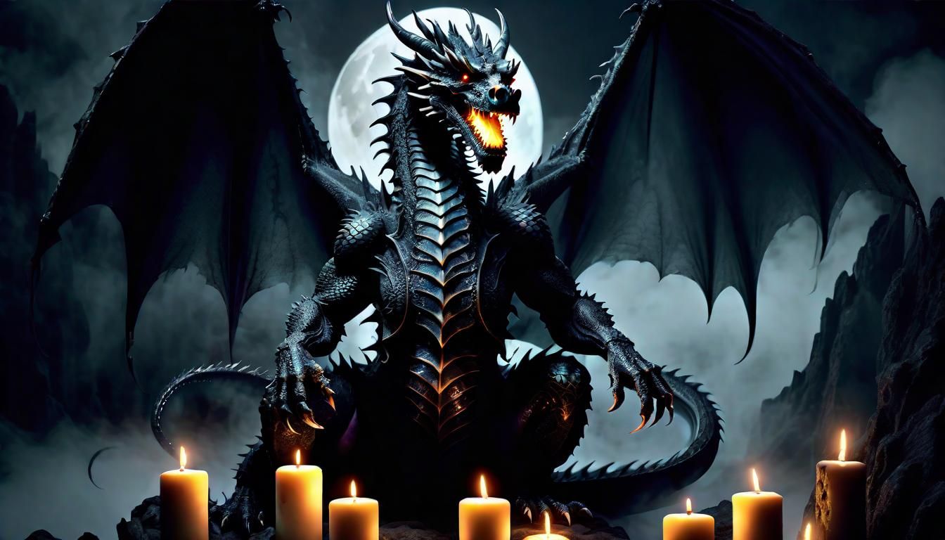 Spectral Dragon God of Halloween in Moonlight
