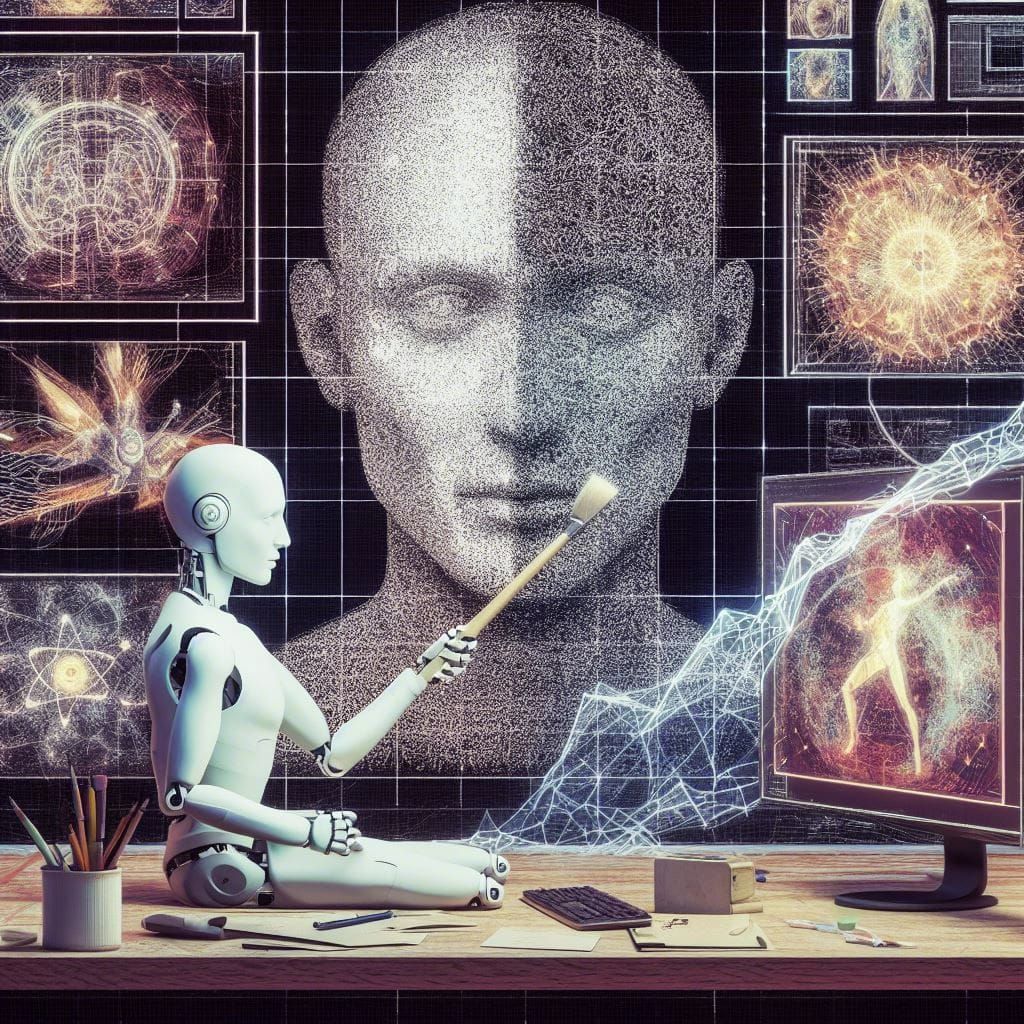 Abstract Geometric Design with Contrasting Colors