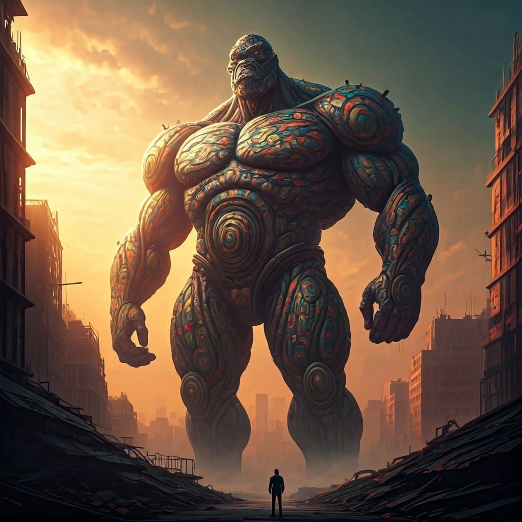 King Kong Robot Fart in Decaying Metropolis