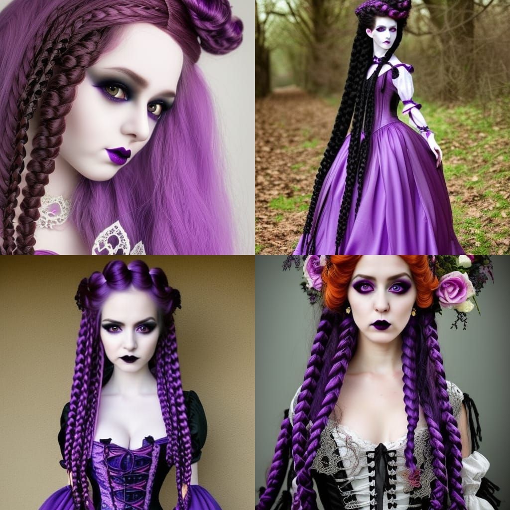 Hyperrealistic Gothic Porcelain Doll in Victorian Dress