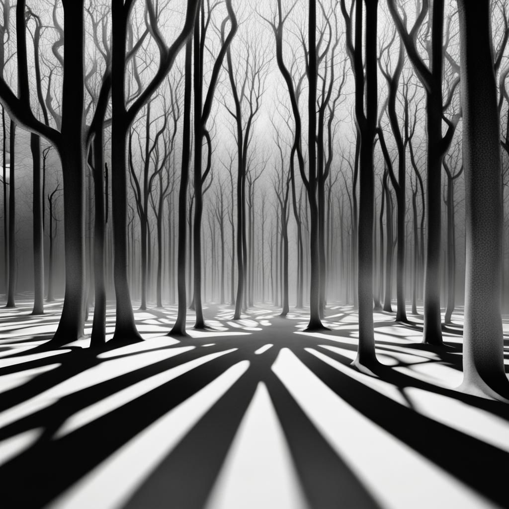 Creepy Winter Forest in 3D with Surreal Effect