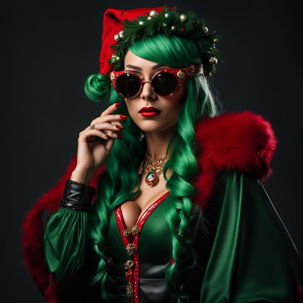 Portrait of Santa's fashion-forward and sexy elf