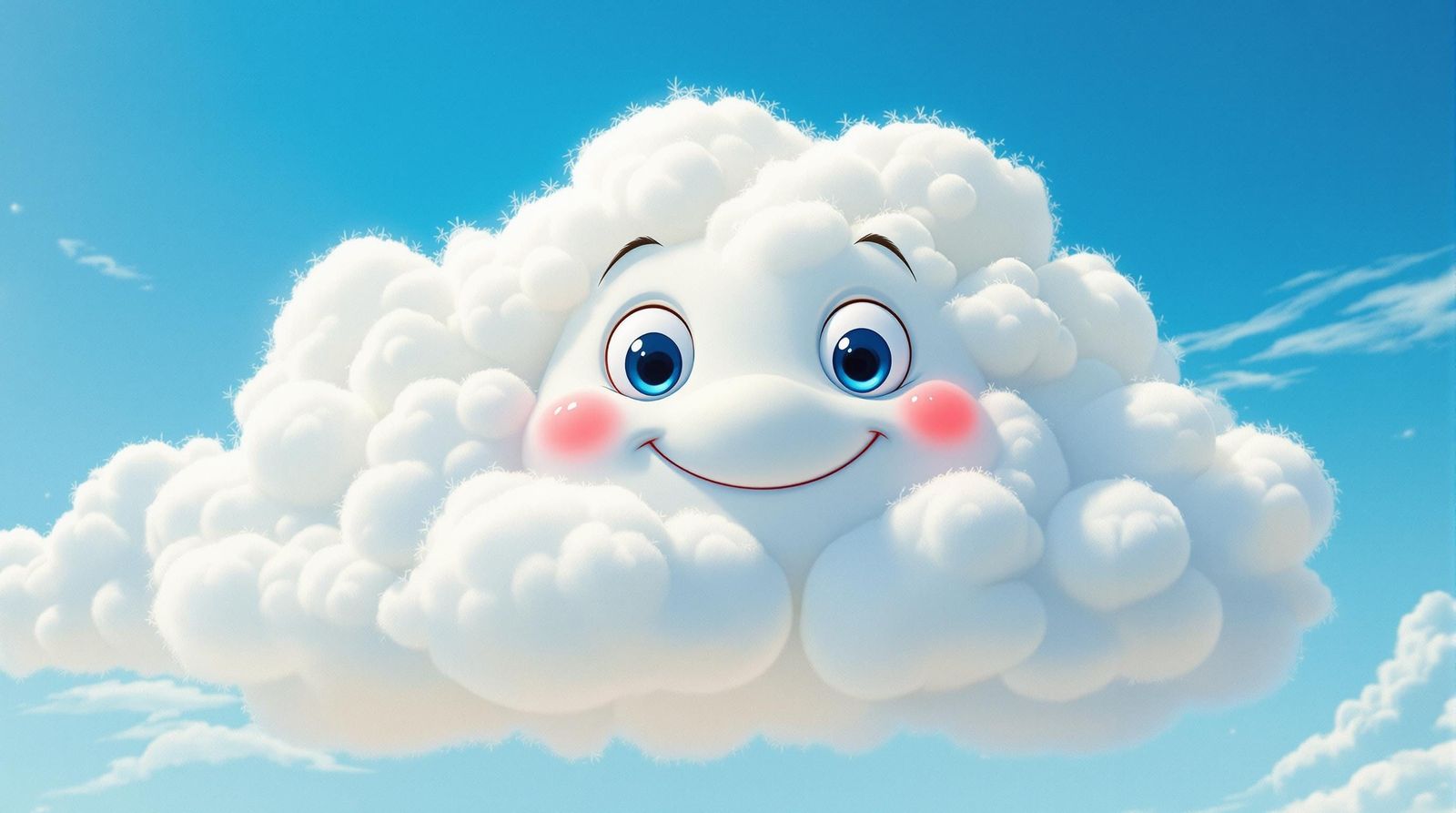 Joyful Blue Sky Cloud Portrait