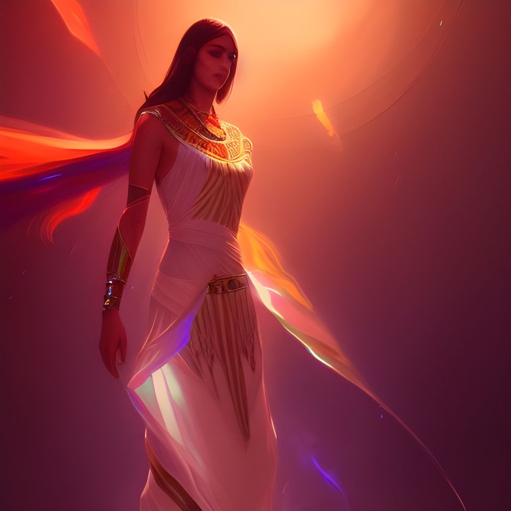 Egyptian Time Traveler in Art Nouveau Style
