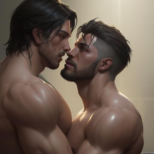 Passionate Kiss: Head and Shoulders Portrait in 8K