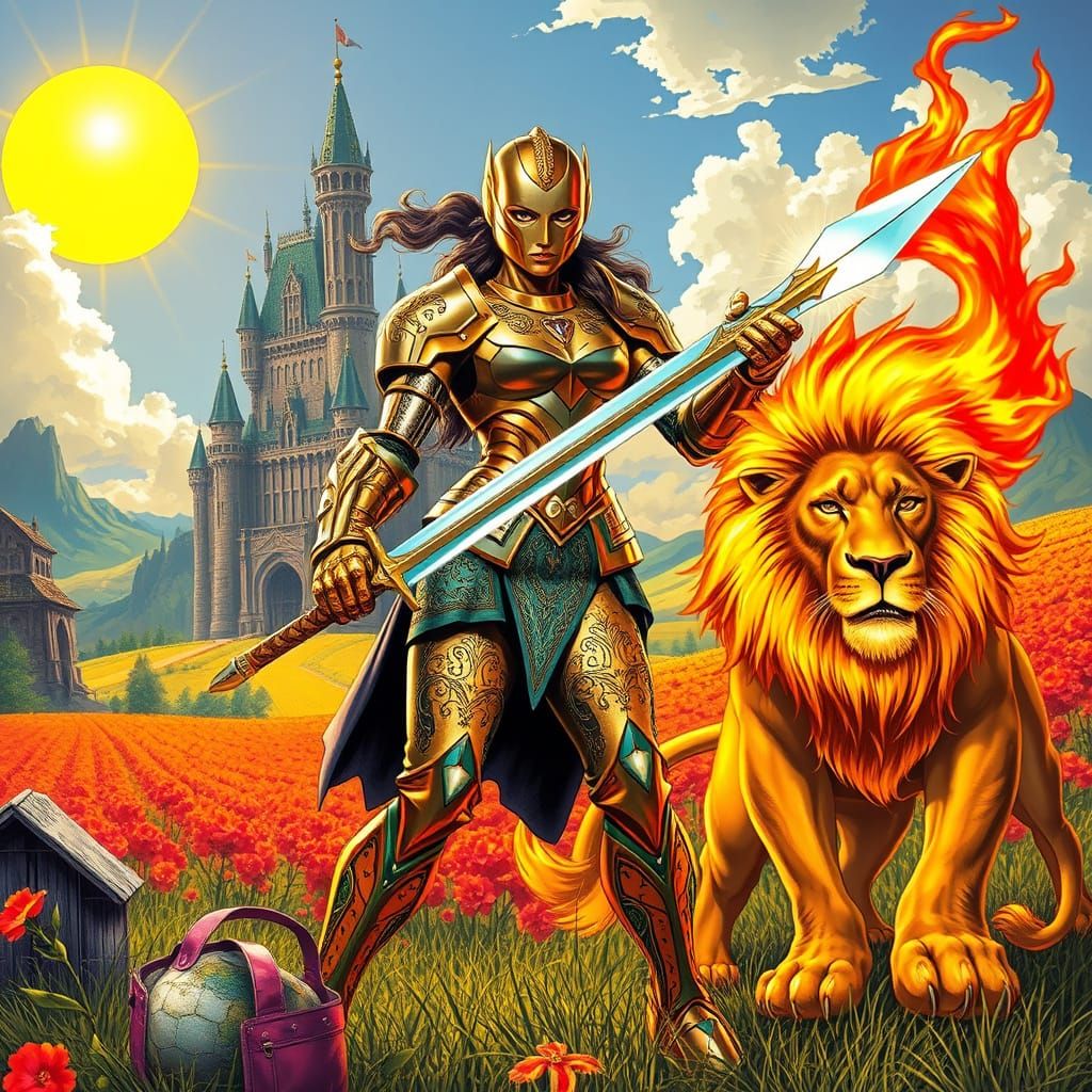 Dorothy in Oz: Iron Man Armor and Lion Battle