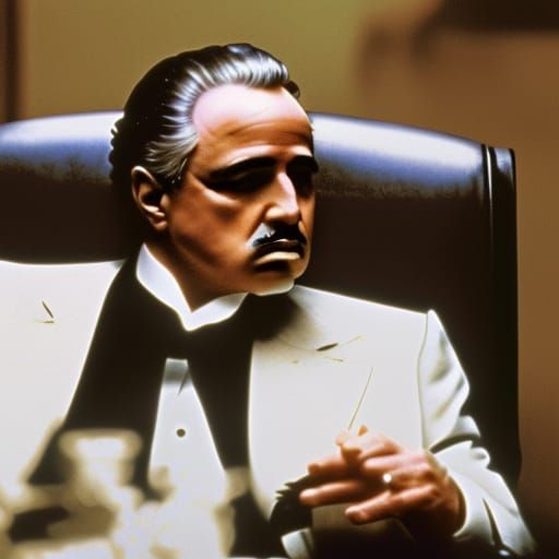 The Godfather Portrait in Dark Tones