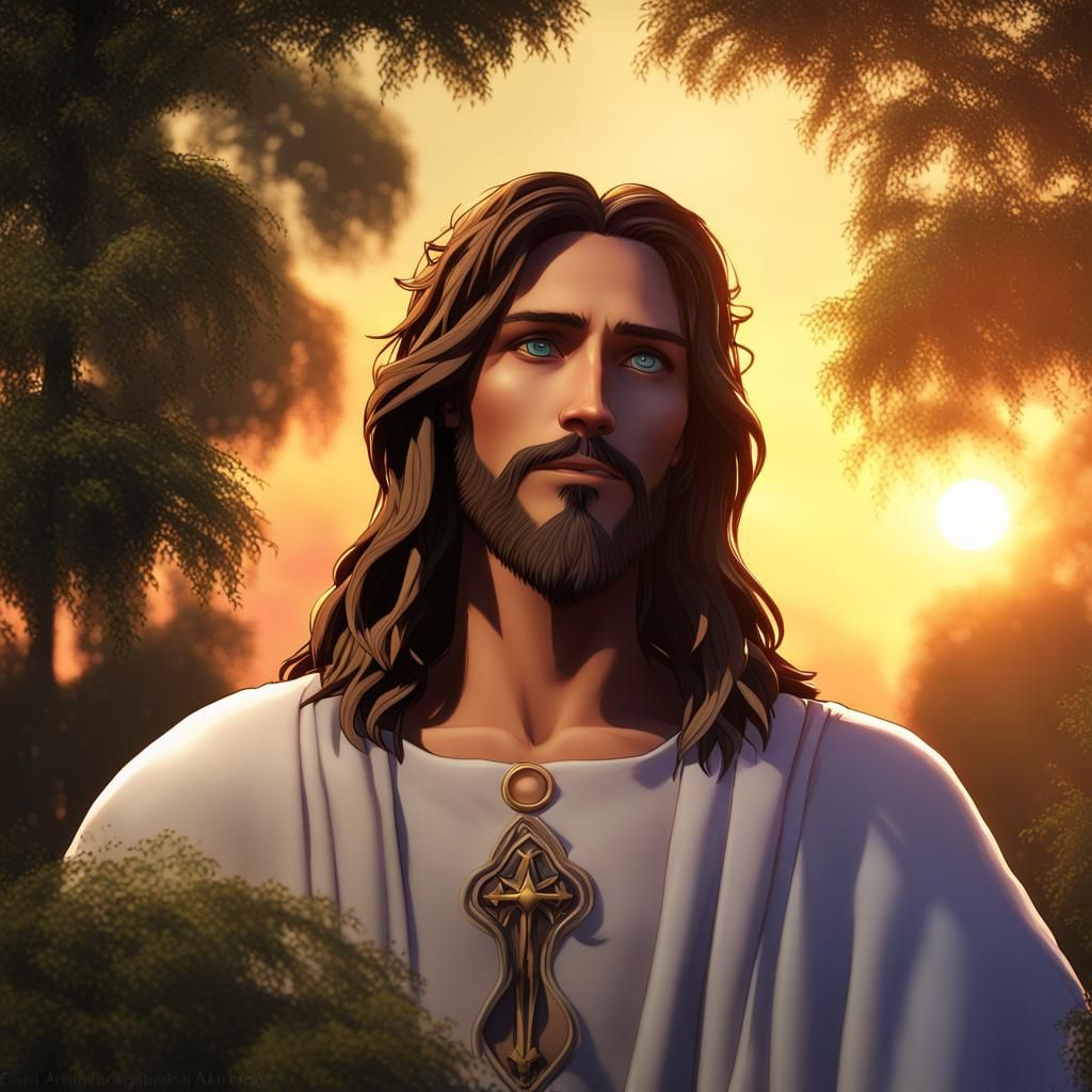 Jesus Christ in Kingdom Hearts Style: Digital Art