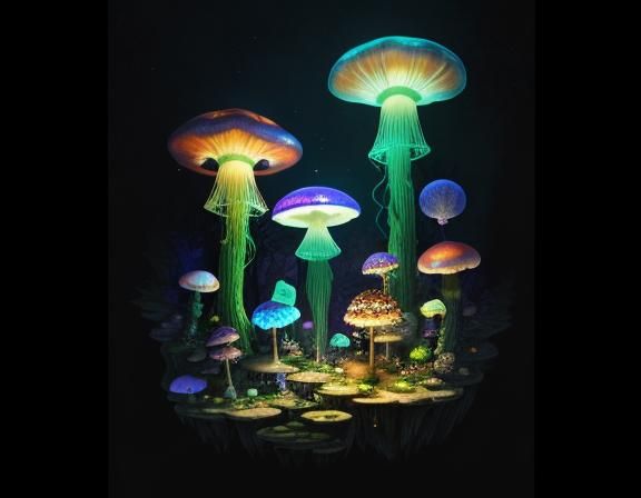 Jellyfish Float Through Toadstool Forest: Beatrix Potter Sty...