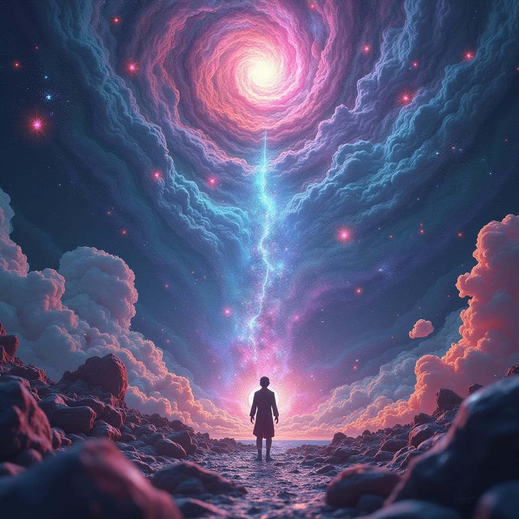 Holographic Astral Cosmic Illustration by Amaringo
