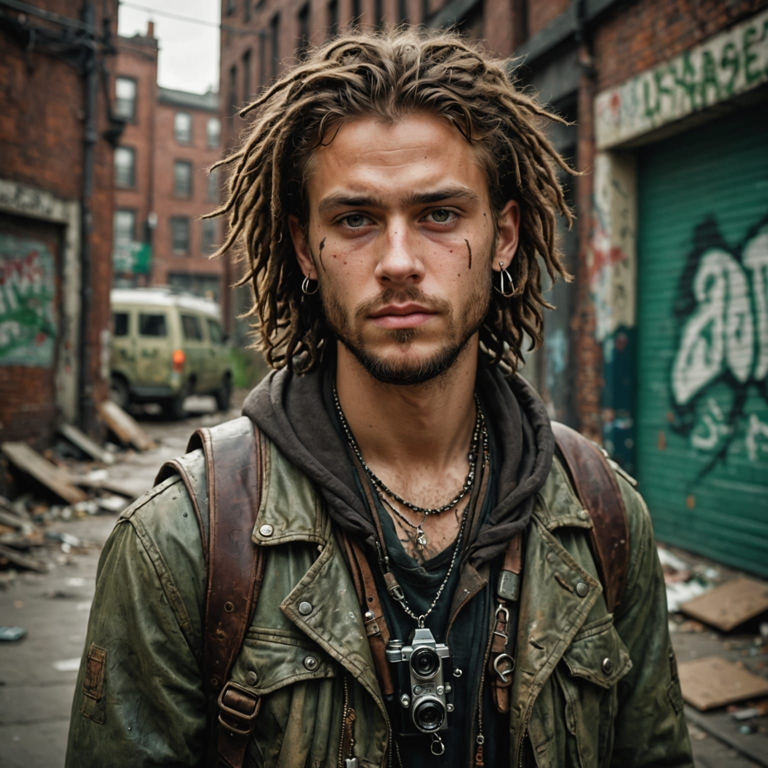 Gritty Urban Outdoorsman in Moody Lighting