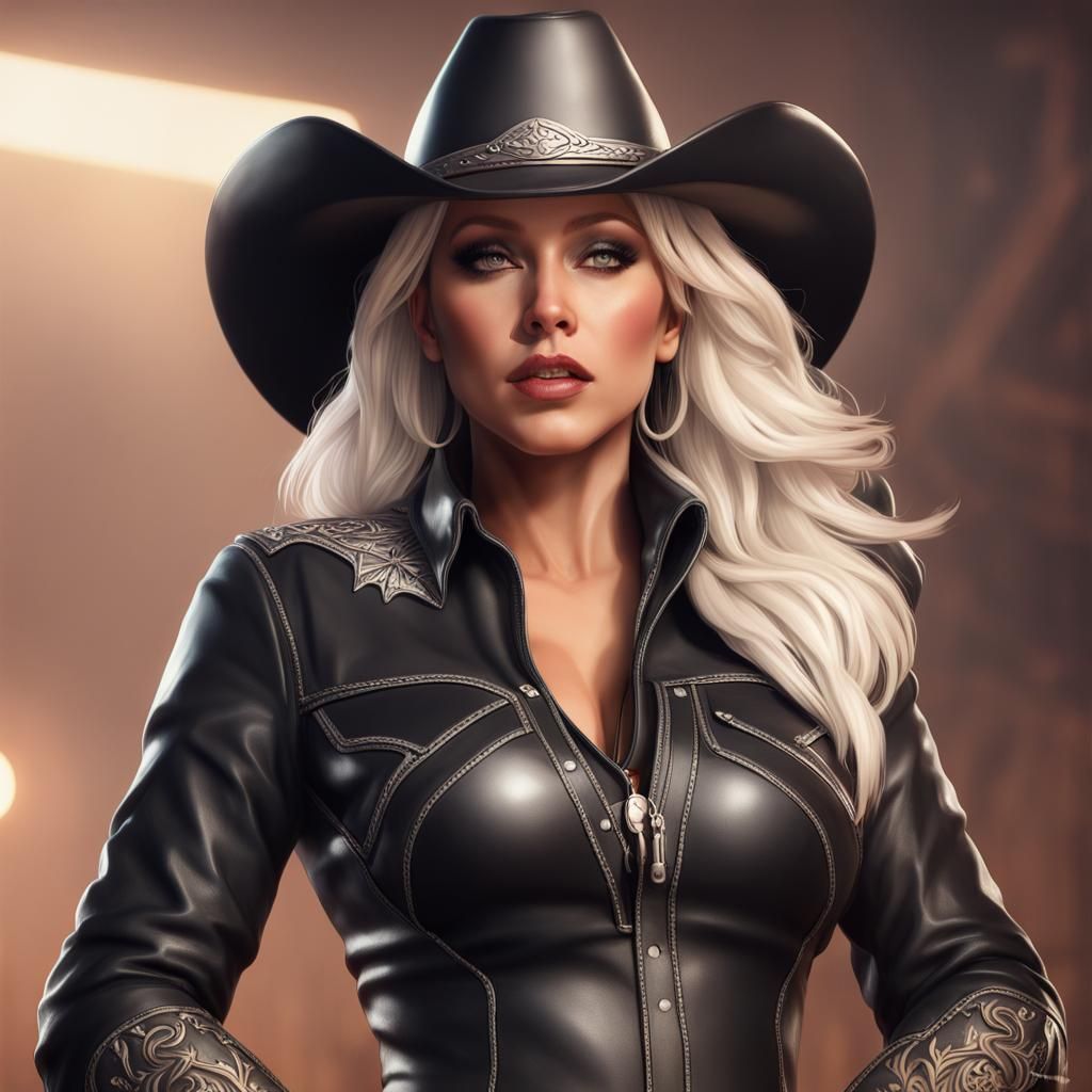 Christina Aguilera as Leather Cowgirl Bull Rider