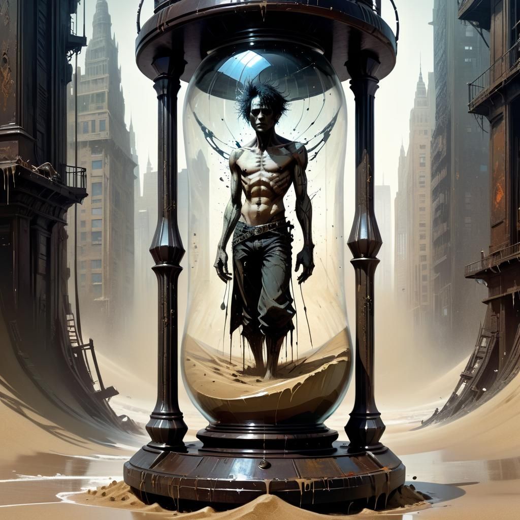 Sandman in Hourglass: Hyperdetailed Digital Photoillustratio...