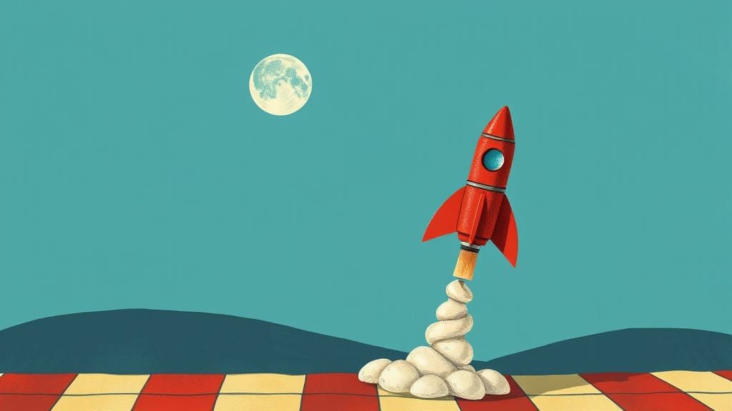 Rocket Pencil Transforms into Chessboard Spacecraft