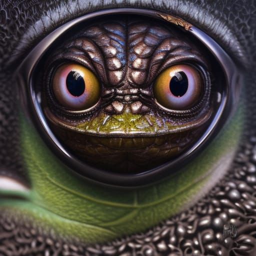Psychedelic Post-Apocalyptic Pepe the Frog Portrait