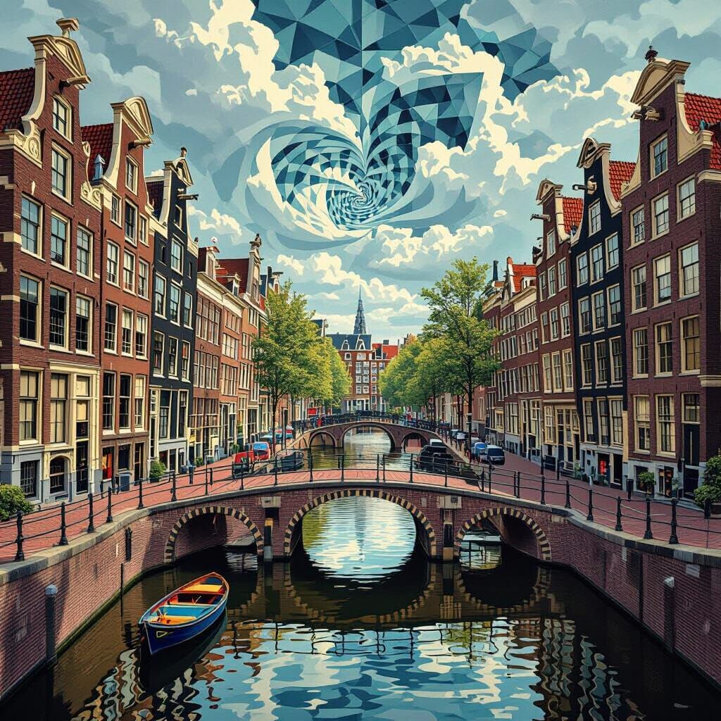Amsterdam's Impossible Architecture in Escher Style