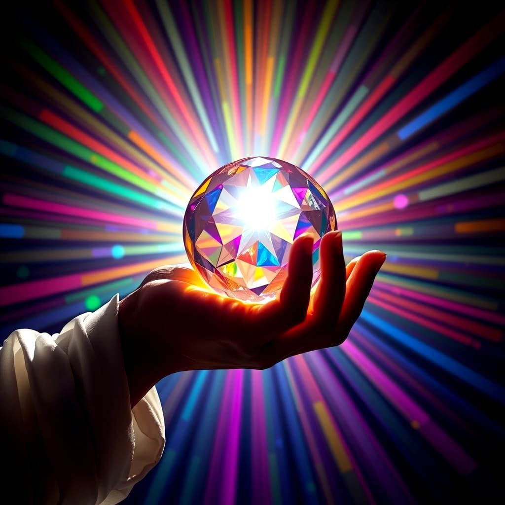 Crystal Refraction Creates Rainbow Colors