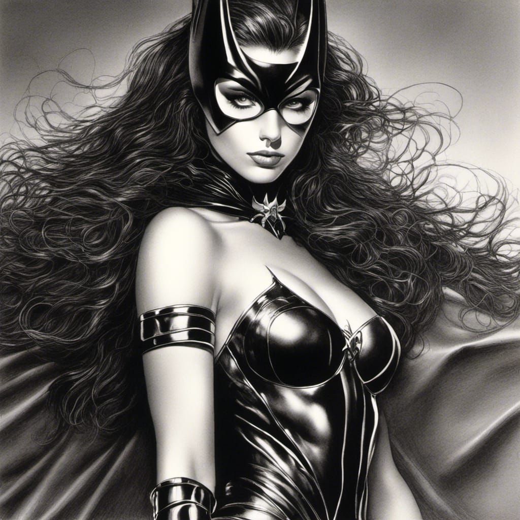 Intricately Detailed Batgirl Portrait in Gotham City