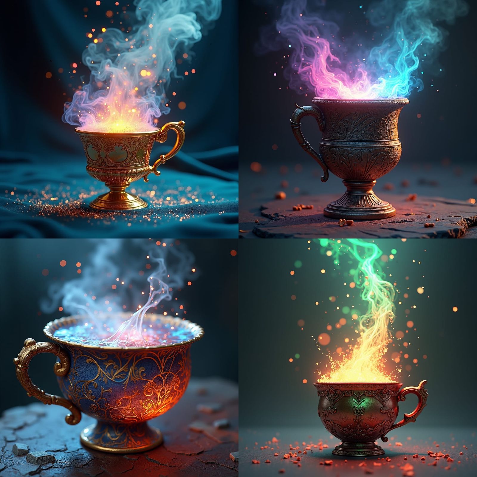 Magical Cup Overflowing: Detailed Fantasy Concept Art