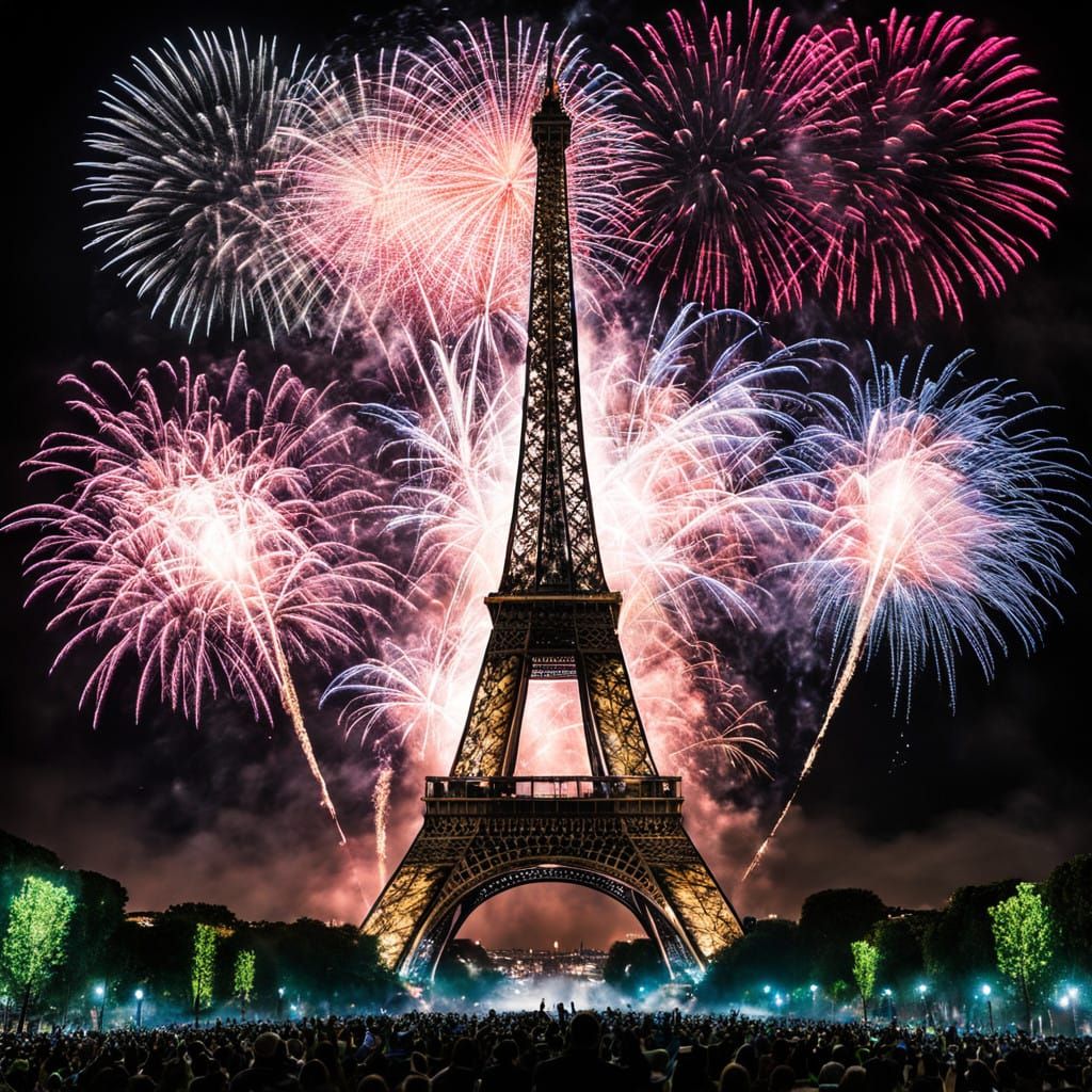 Parisian Fireworks Celebrate 2025 with Joy and Hope
