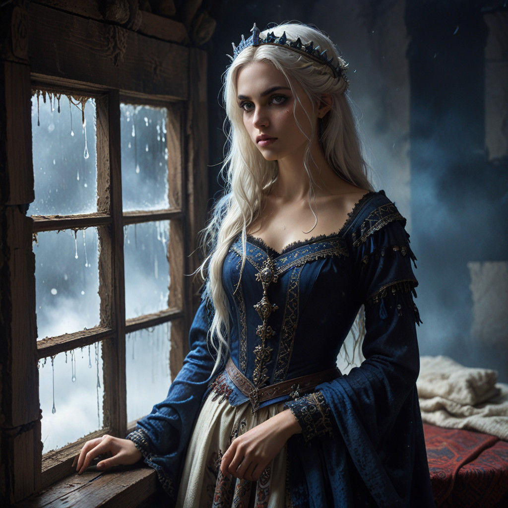 Medieval Warrior Queen in Dark Gothic Style