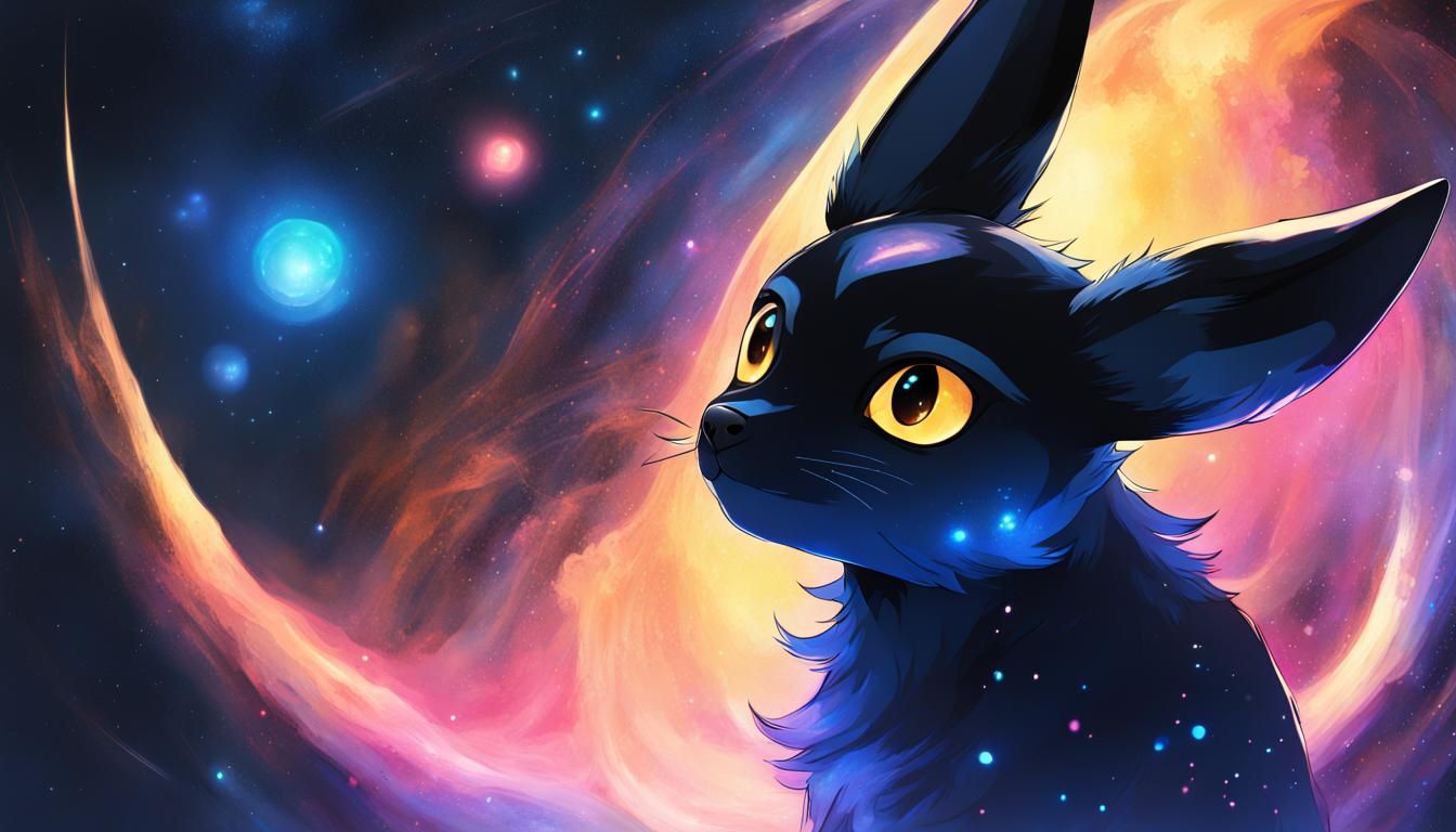 Mystic Umbreon in Space Nebula