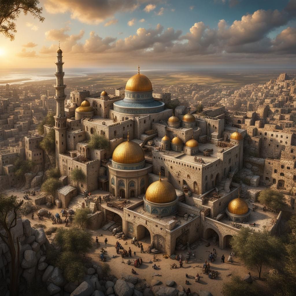 Israel and Gaza: Peaceful Harmony in Detailed Painting