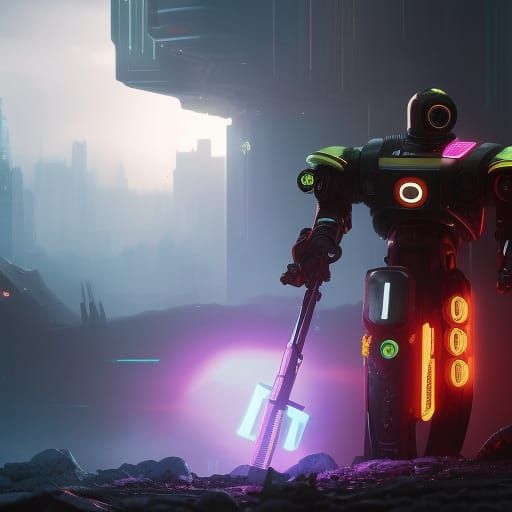 Cyberpunk Robot Knight in Unreal Engine