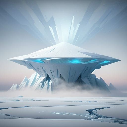 Frozen Mystique: Ethereal Crystals in a Dreamy, Icy Landscap...